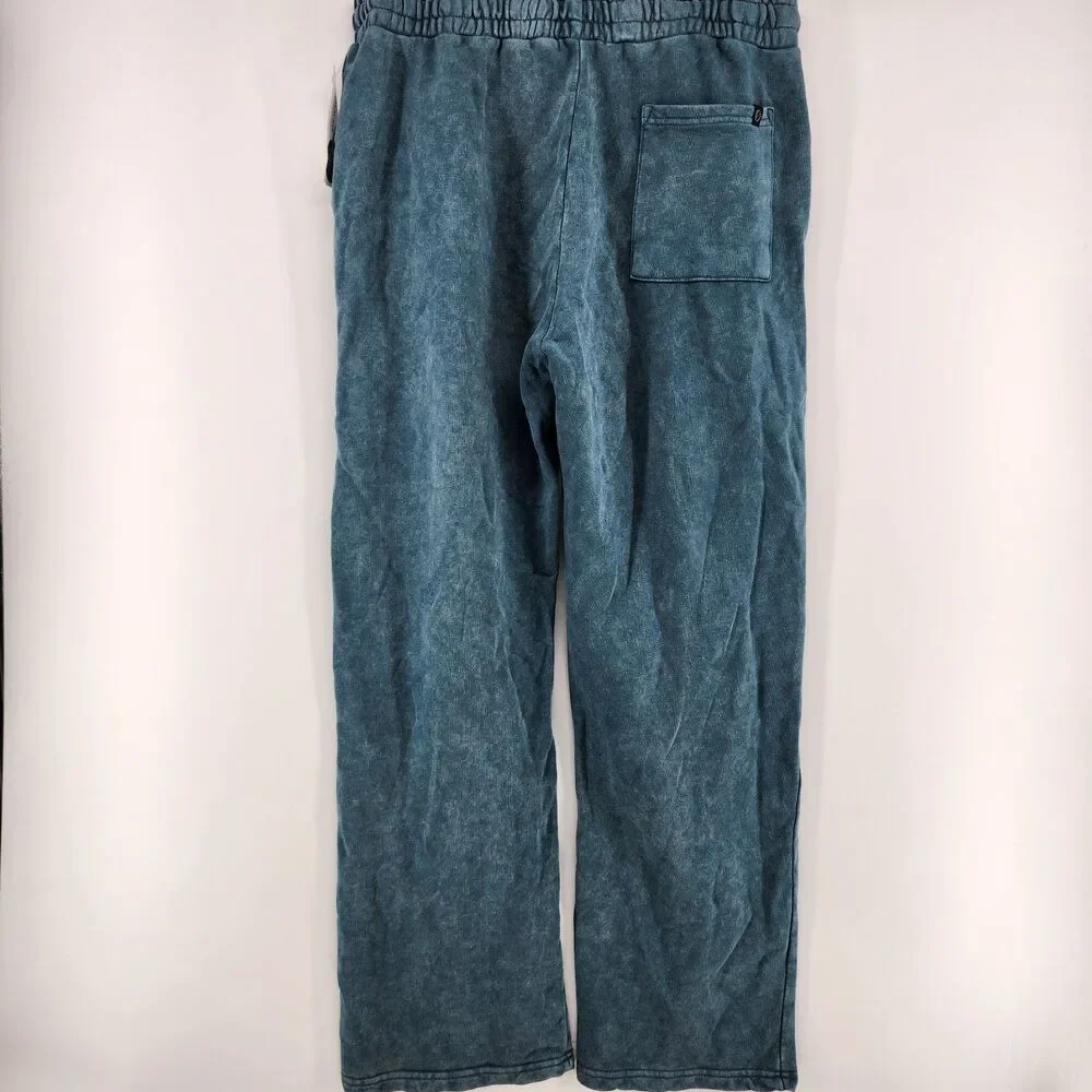 Threads 4 Thought Men's Large Blue Kevin Mineral Wash French‎ Terry Pants NWT